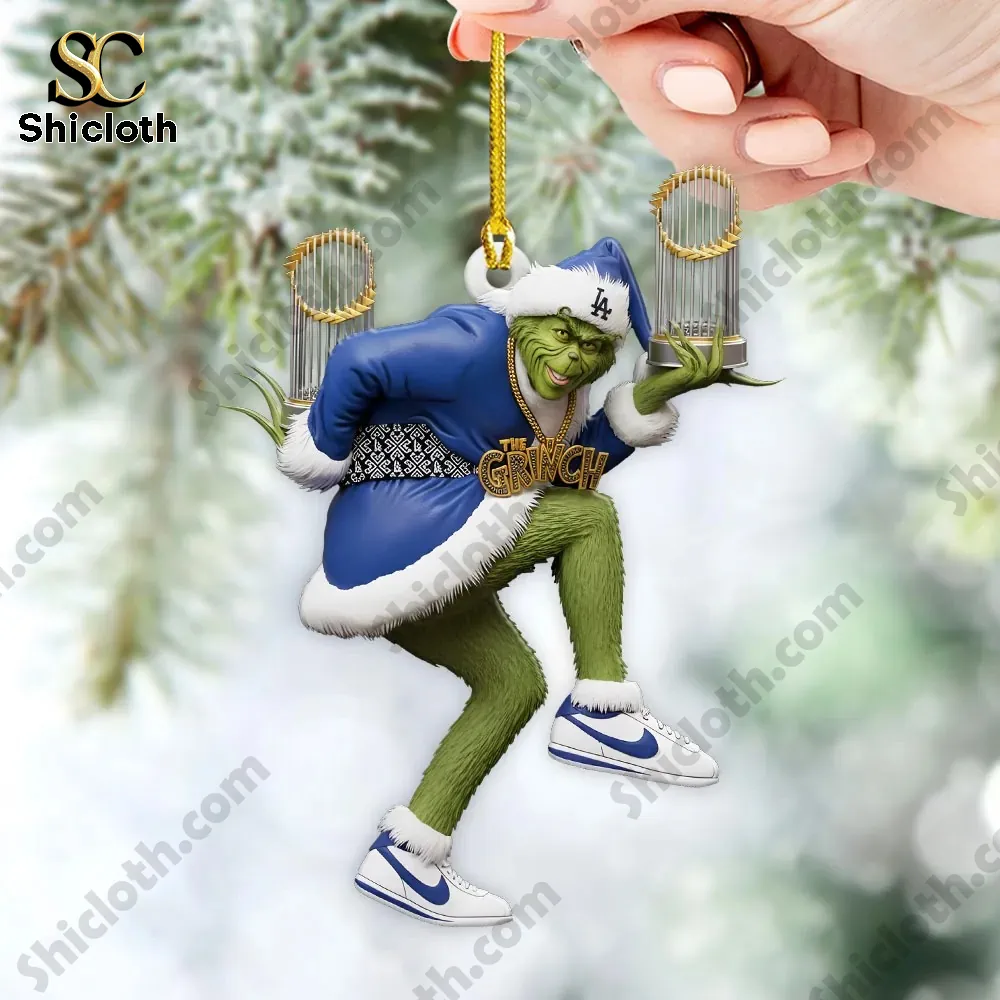 The Grinch x Los Angeles Dodgers Acrylic Ornament 3 The Grinch x Los Angeles Dodgers Acrylic Ornament - Image 3