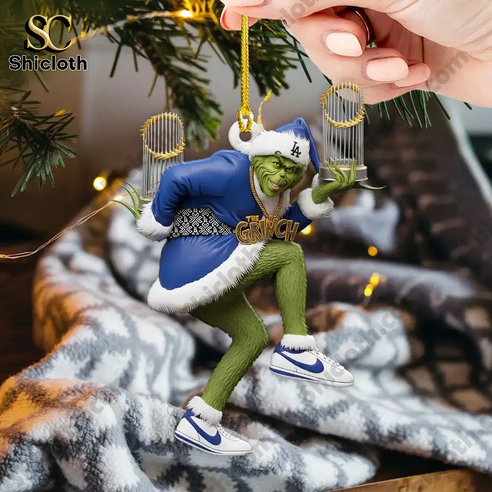 The Grinch x Los Angeles Dodgers Acrylic Ornament 4 The Grinch x Los Angeles Dodgers Acrylic Ornament - Image 4