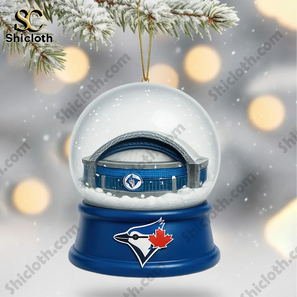 Snow globe showing a Blue Jays stadium inside!