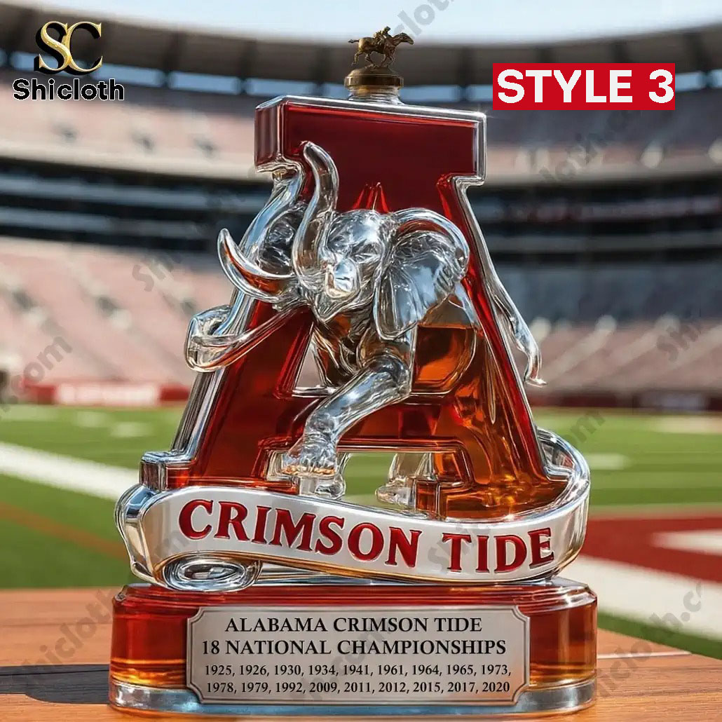 NEW University of Alabama Big Al Whiskey Bottle 3 NEW University of Alabama Big Al Whiskey Bottle - Image 3