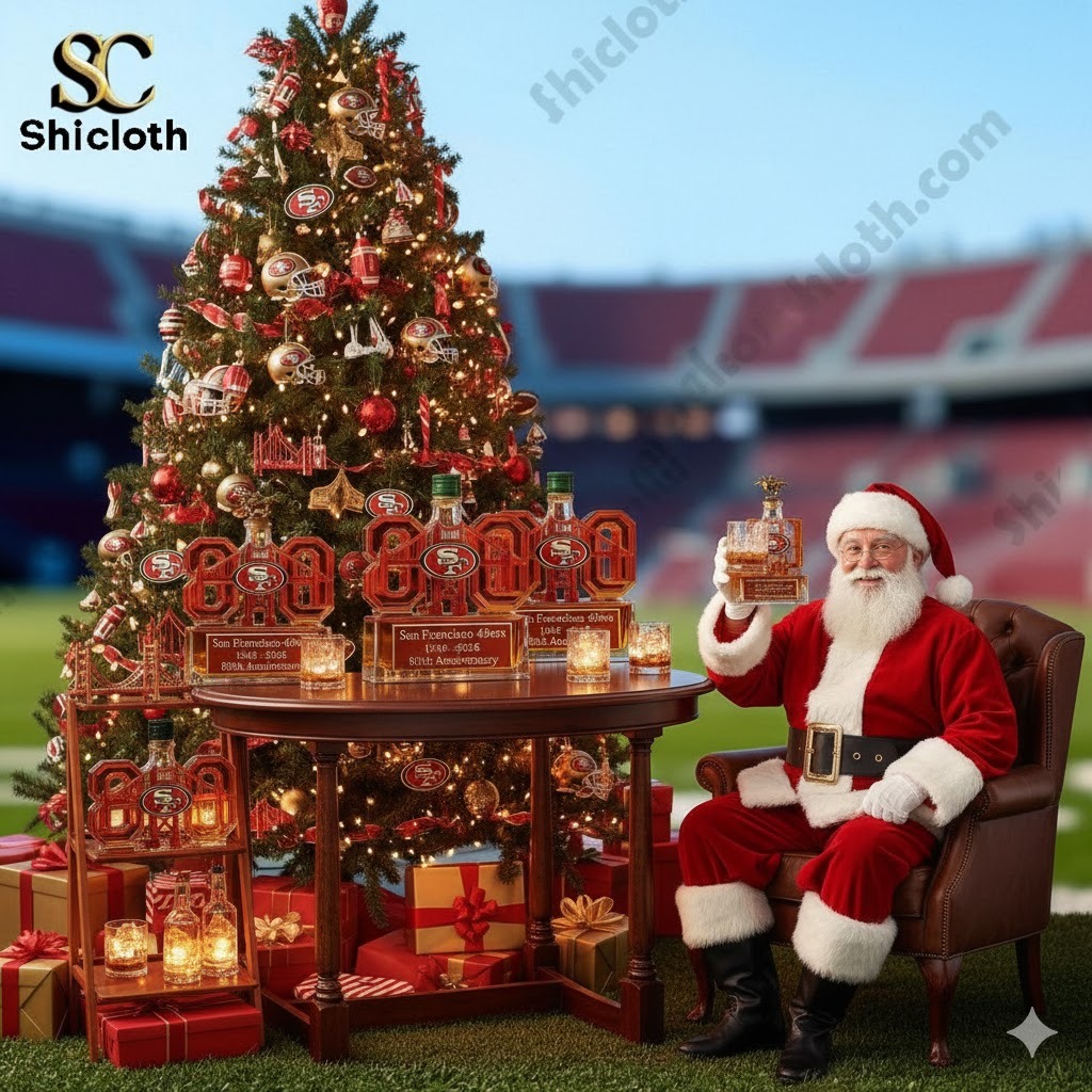 San Francisco 49ers 80th Anniversary Whiskey Bottle-Shicloth