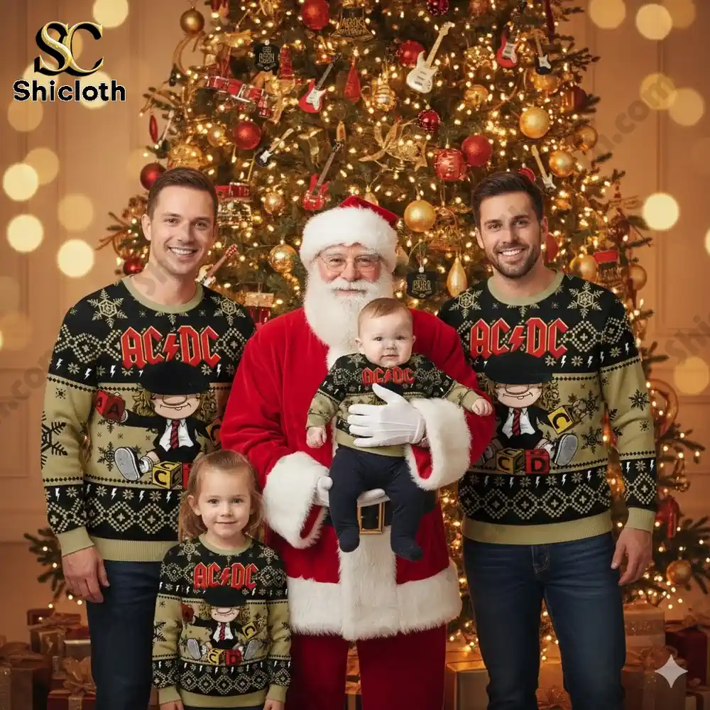 AC/DC Band Hells Bells Ugly Christmas Sweater