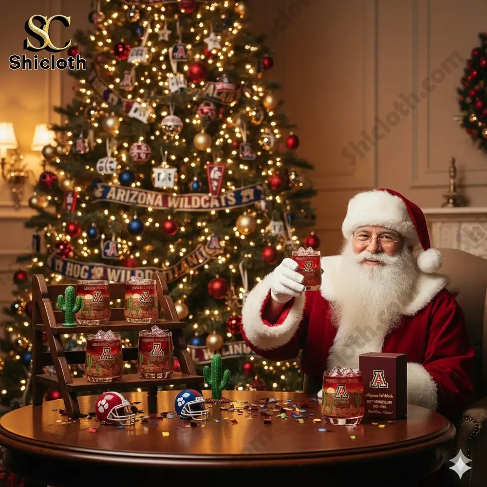 Arizona Wildcats football 127th Anniversary Whiskey Glass Christmas Gift