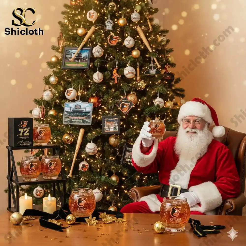 Baltimore Orioles 72nd Anniversary Whiskey Glass Christmas Gift