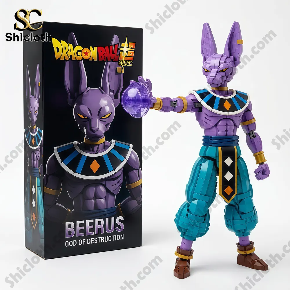 Beerus figure standing beside product box!