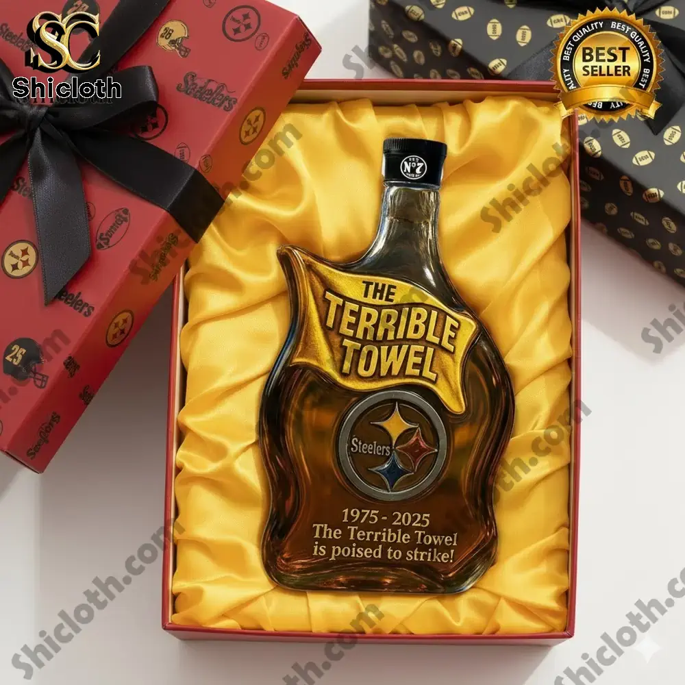 The Terrible Towel 50th Anniversary Christmas Gift Whiskey Bottle 5 The Terrible Towel 50th Anniversary Christmas Gift Whiskey Bottle - Image 5