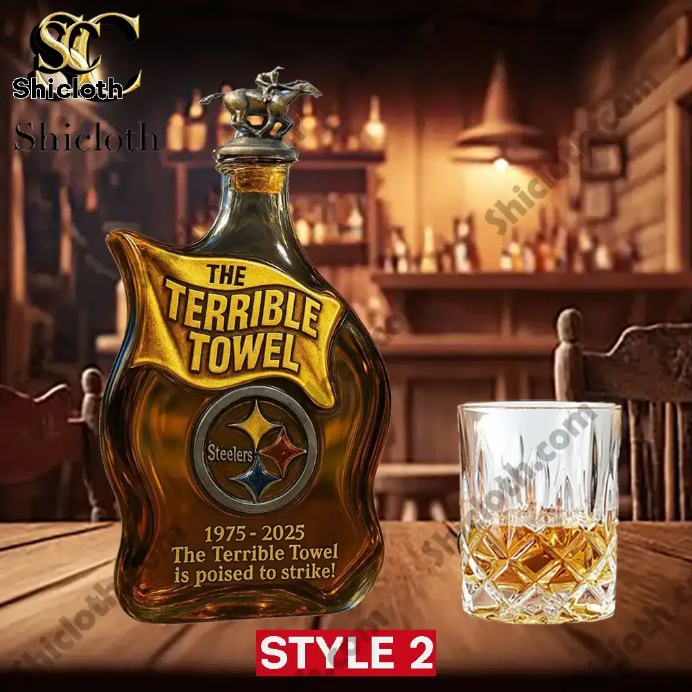 The Terrible Towel 50th Anniversary Christmas Gift Whiskey Bottle 11 The Terrible Towel 50th Anniversary Christmas Gift Whiskey Bottle - Image 11