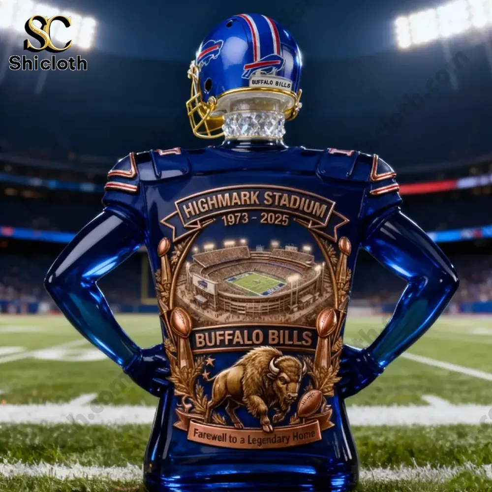Buffalo Bills tribute figure on football field!