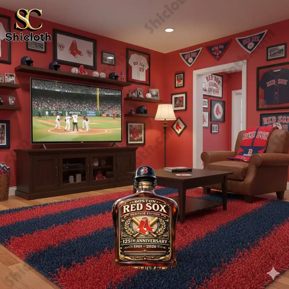 Boston Red Sox heritage bottle in fan living room!