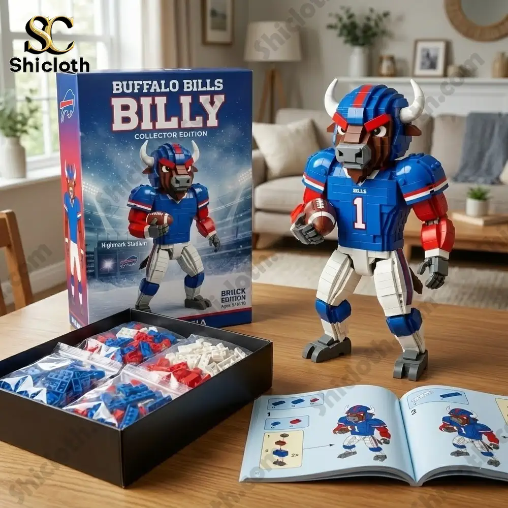 Buffalo Bills Billy brick figure with box and instruction book!
