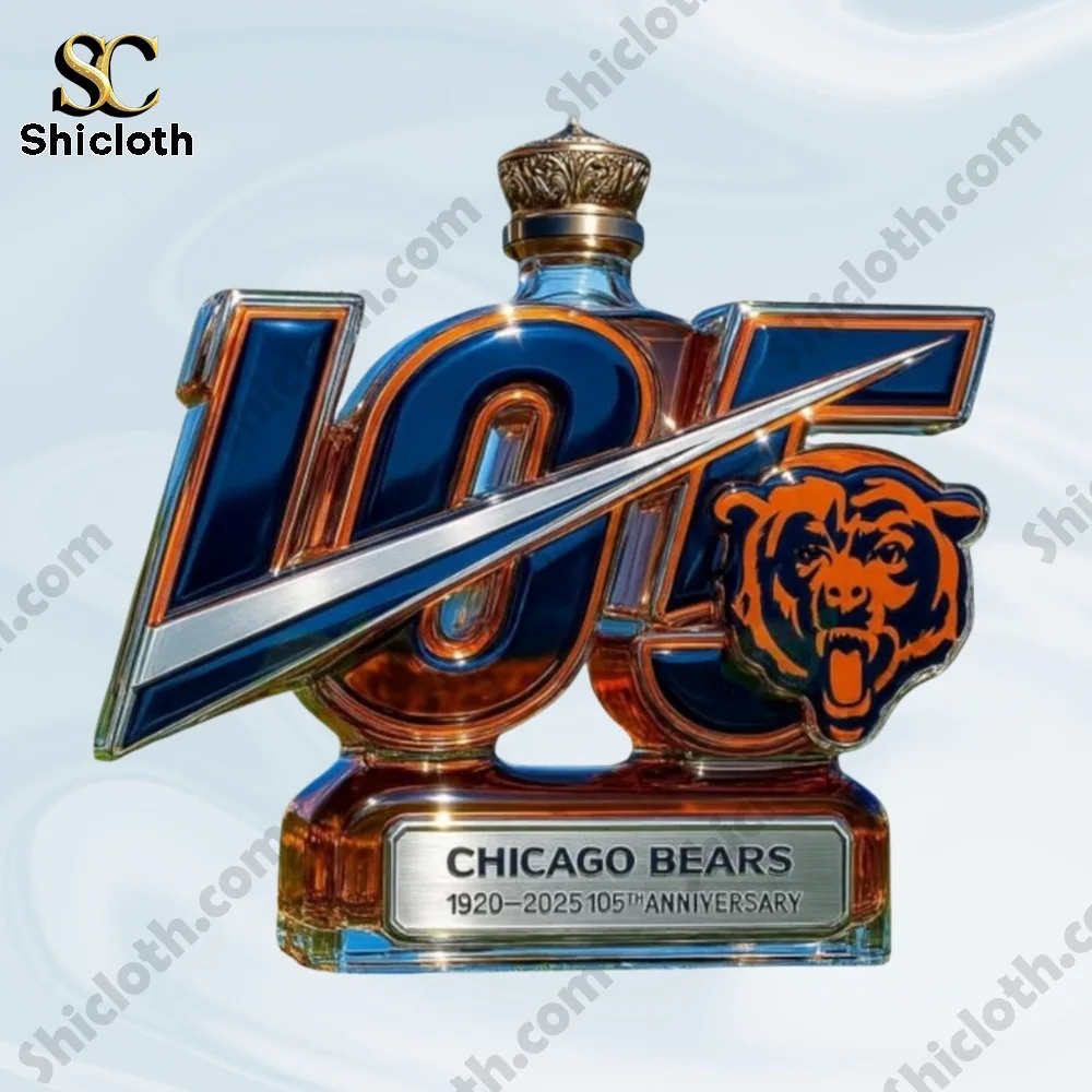 Chicago Bears anniversary bottle close up display!