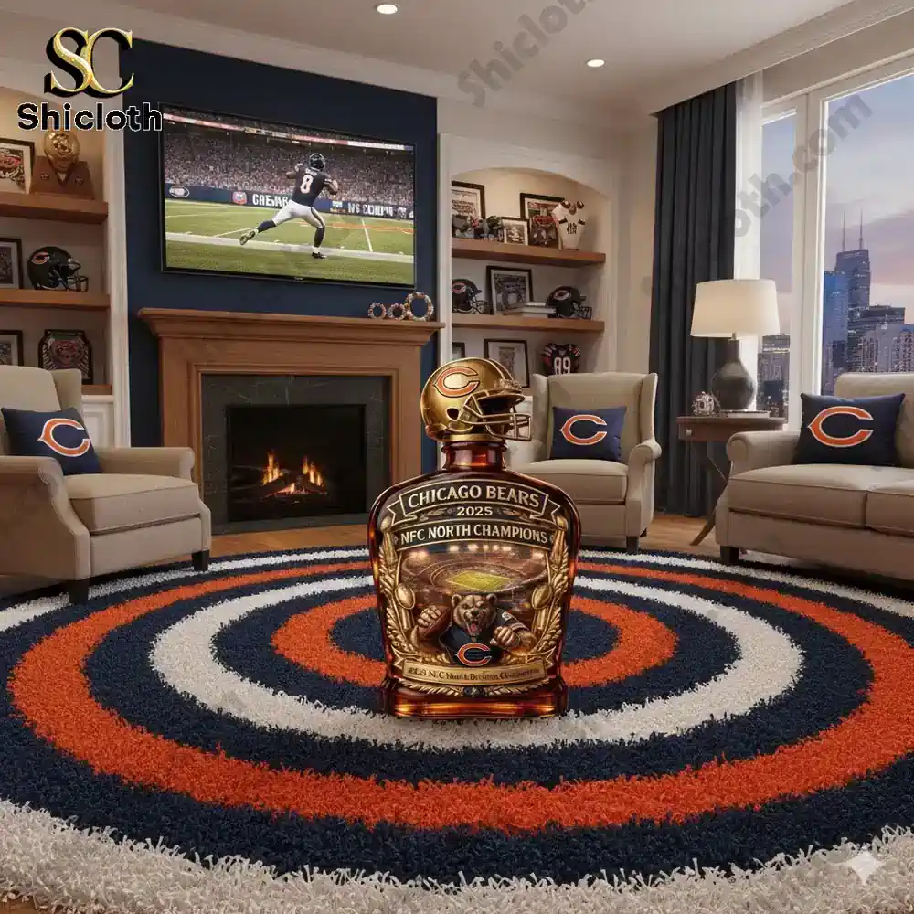 Chicago Bears 2025 NFC North Champions Commemorative Whiskey Bottle