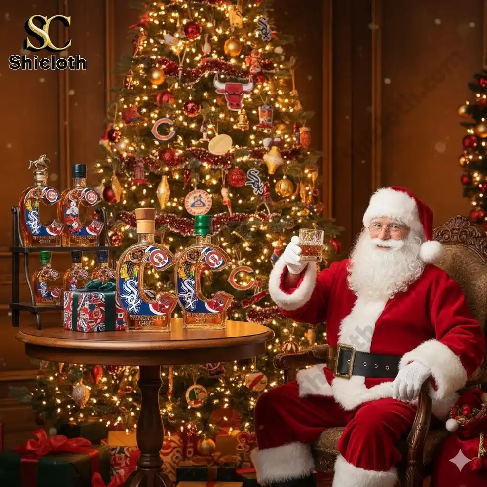 Chicago Sports Fans Windy City Grit Whiskey Bottle