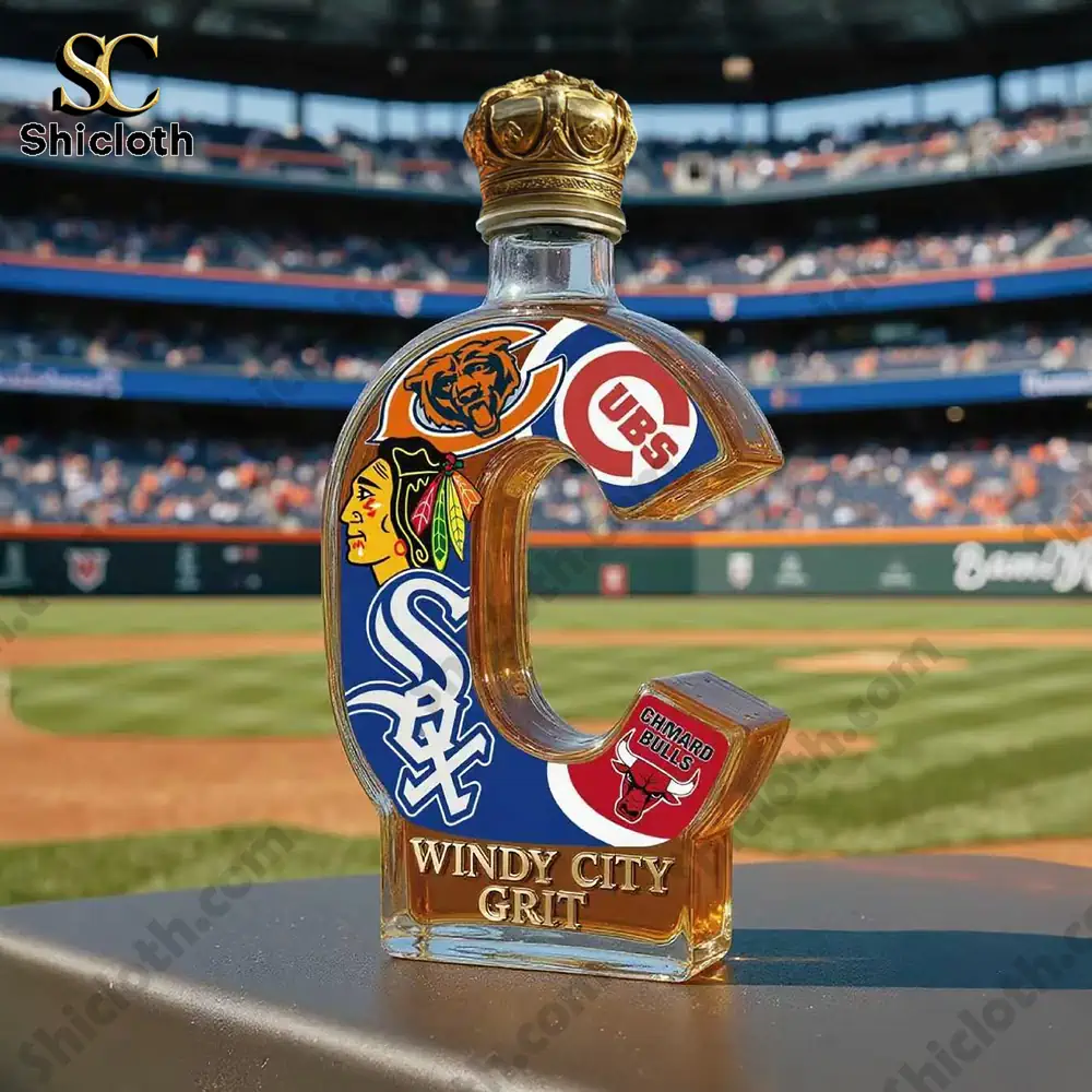 Chicago Sports Fans Windy City Grit Whiskey Bottle Christmas Gift 5 Chicago Sports Fans Windy City Grit Whiskey Bottle Christmas Gift - Image 5