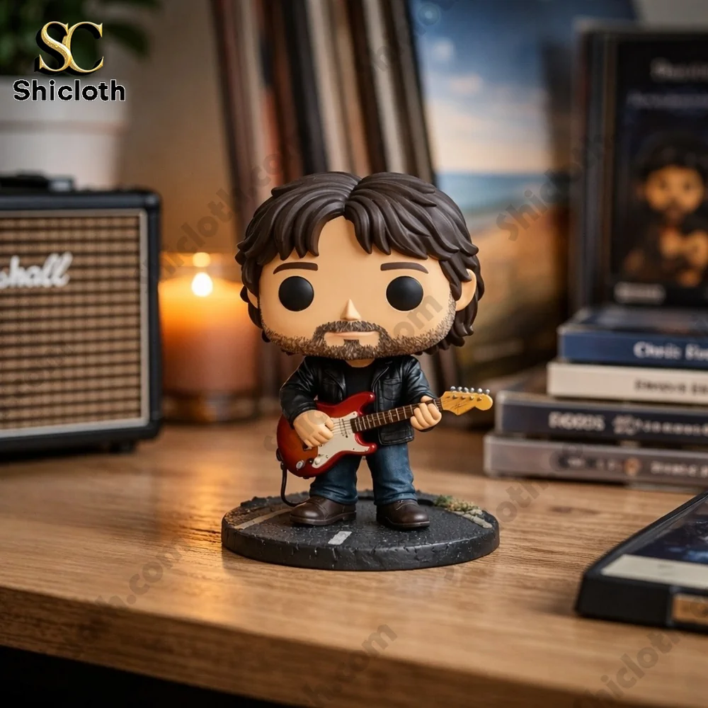 Chris Rea tribute guitar figure on music themed desk!