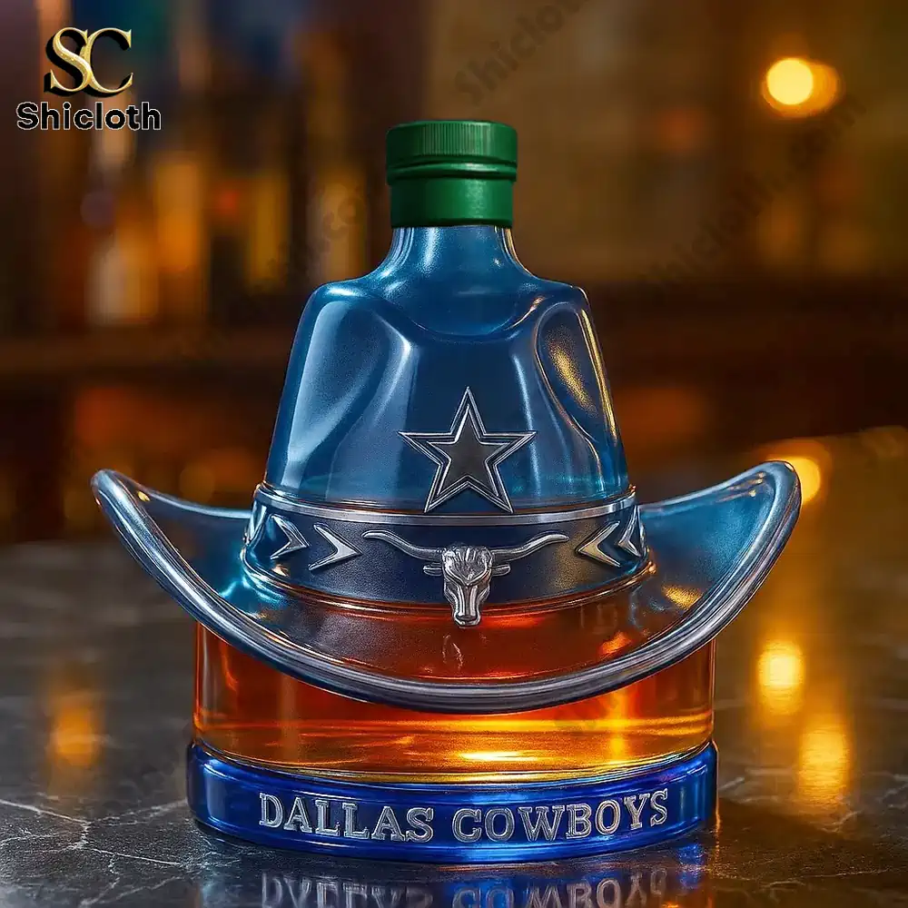 Dallas Cowboys Hat Custom Whiskey Bottle Christmas Gift 3 Dallas Cowboys Hat Custom Whiskey Bottle Christmas Gift - Image 3