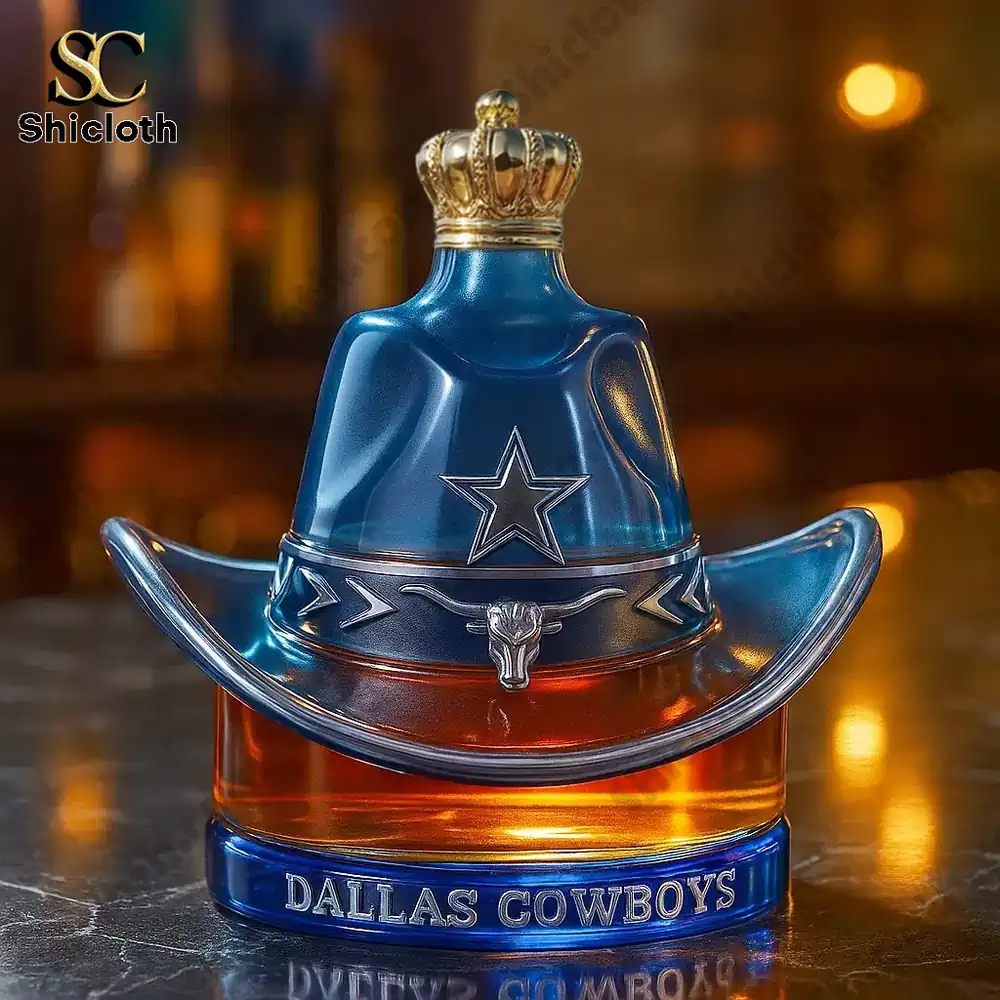 Dallas Cowboys Hat Custom Whiskey Bottle Christmas Gift 4 Dallas Cowboys Hat Custom Whiskey Bottle Christmas Gift - Image 4