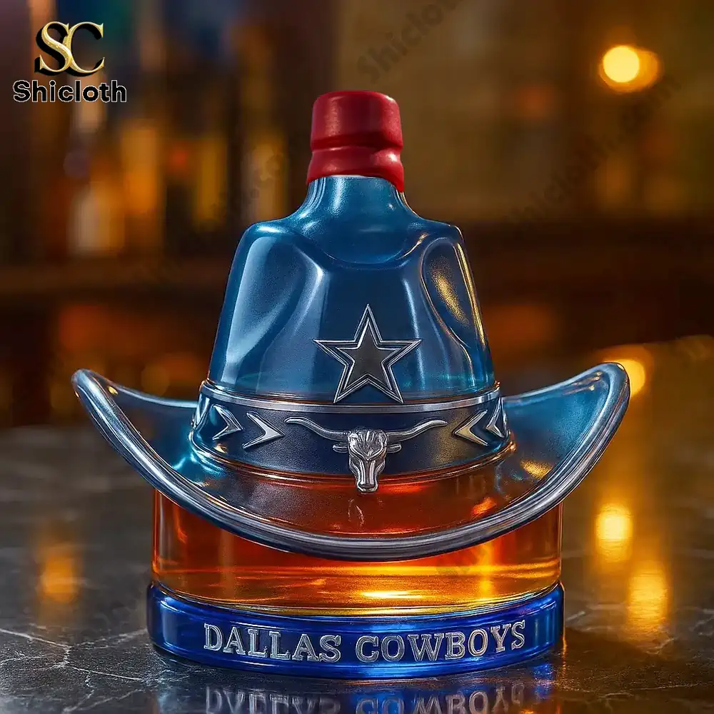 Dallas Cowboys Hat Custom Whiskey Bottle Christmas Gift 5 Dallas Cowboys Hat Custom Whiskey Bottle Christmas Gift - Image 5