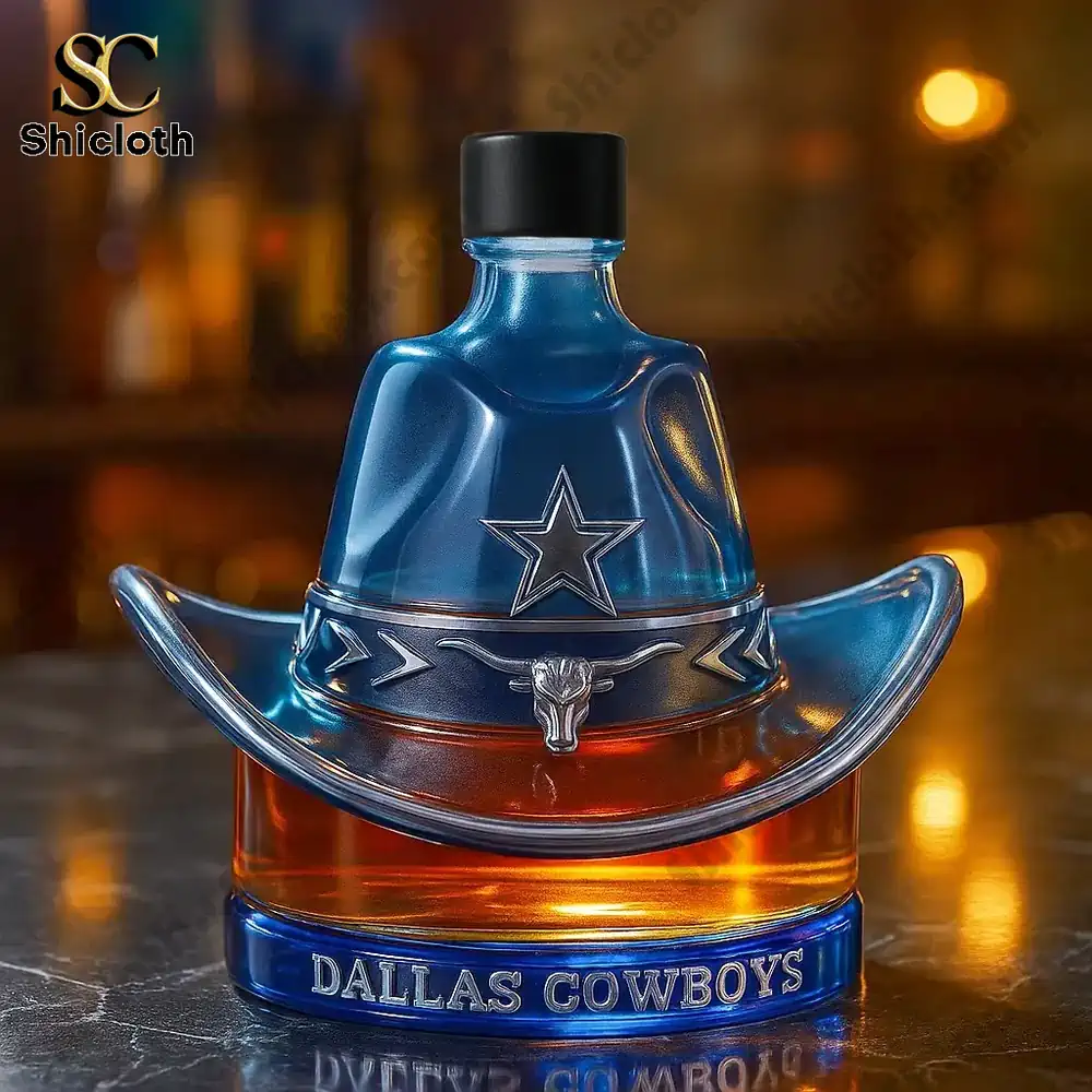 Dallas Cowboys Hat Custom Whiskey Bottle Christmas Gift 6 Dallas Cowboys Hat Custom Whiskey Bottle Christmas Gift - Image 6
