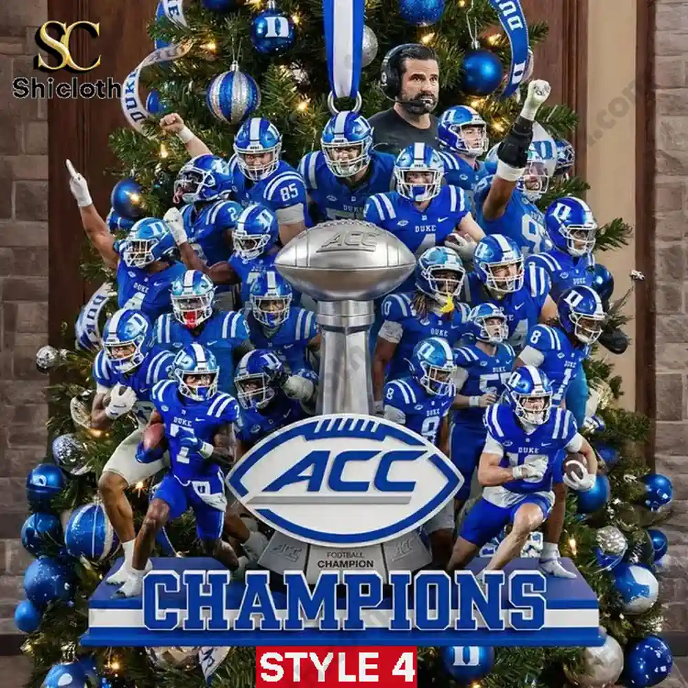 Large Duke football team ornament celebrating ACC championship!