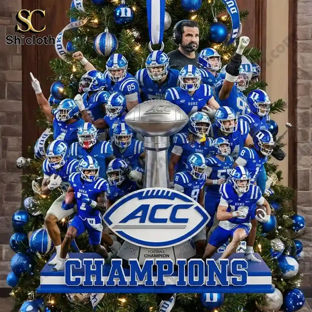 Duke Blue Devils Football Champions Ornament 3 Duke football team ornament with ACC trophy from another angle!