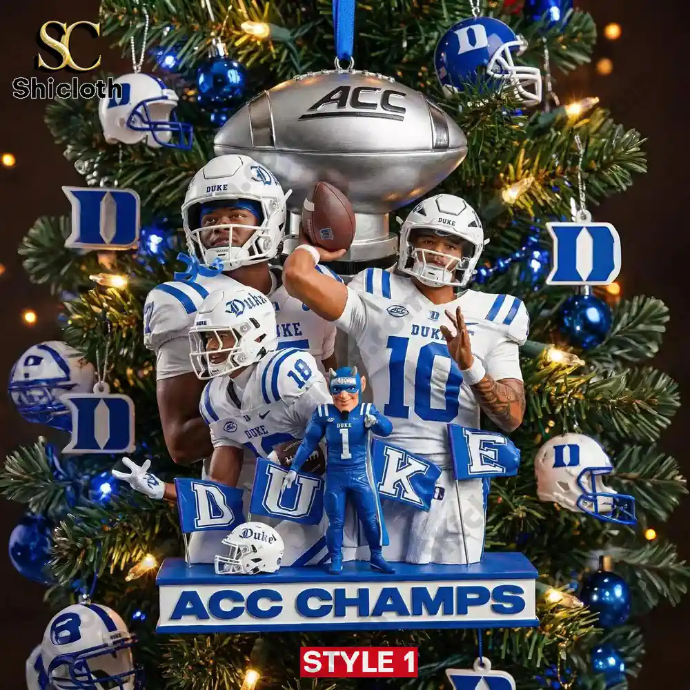 Duke Blue Devils Football Champions Ornament 4 Duke football ornament featuring ACC champions design with multiple players!