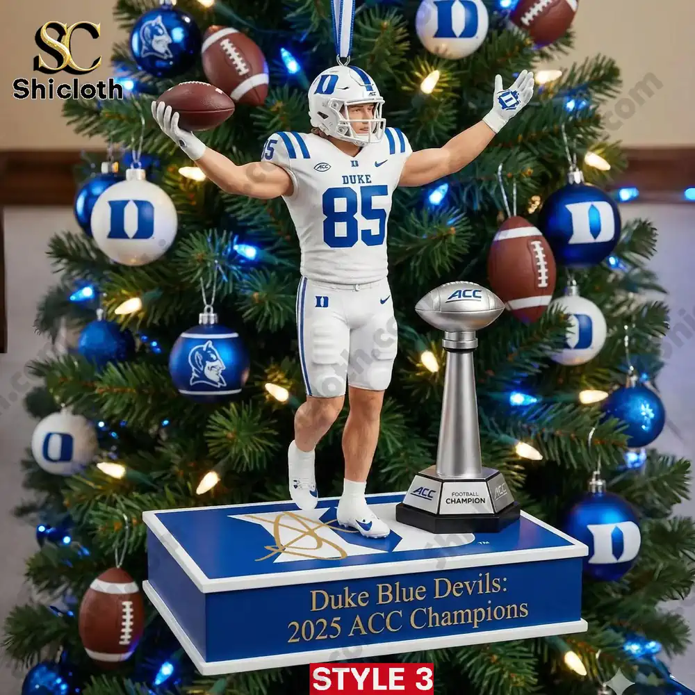 Duke Blue Devils Football Champions Ornament 6 Duke football ornament showing a player and ACC trophy!