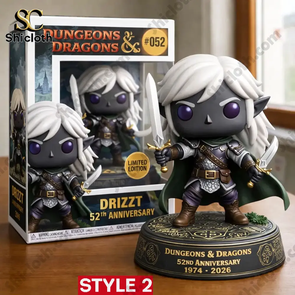 Dark elf ranger warrior holding twin swords on display base!