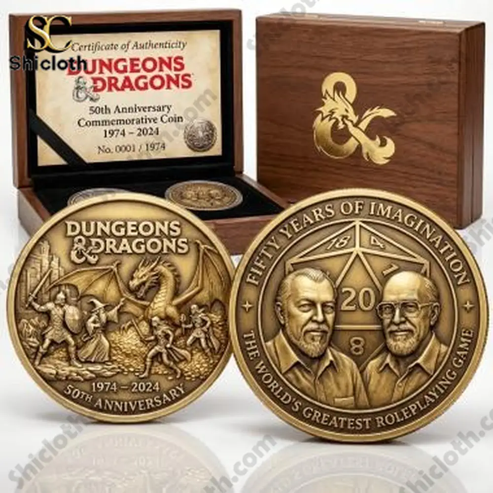 Dungeons And Dragons anniversary commemorative coin set in wooden box!