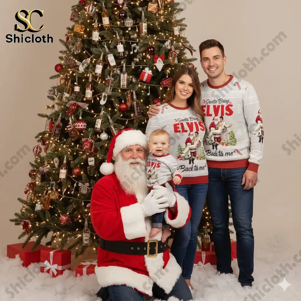 Elvis Presley Santa Bring Elvis Back to Me Ugly Sweater