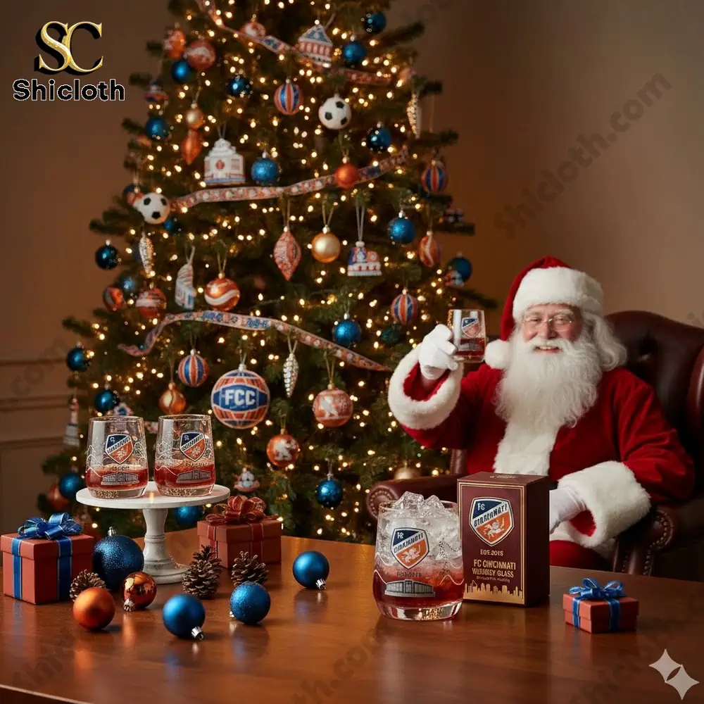 FC Cincinnati MLS Whiskey Glass Christmas Gift