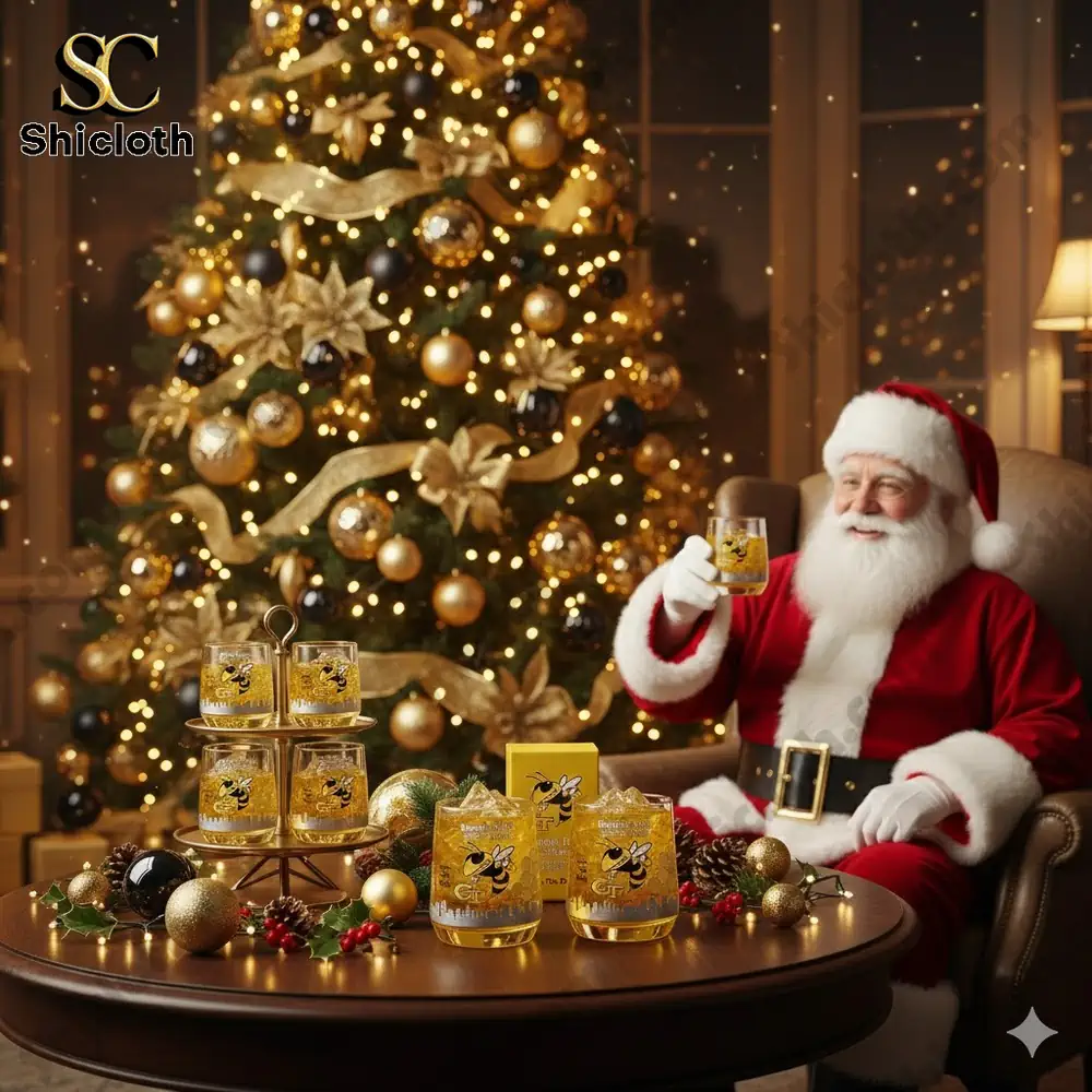 Georgia Tech Yellow Jackets 134th Anniversary Whiskey Glass Christmas Gift