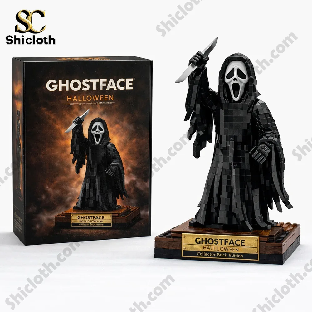 Ghostface brick style horror figure with display box!