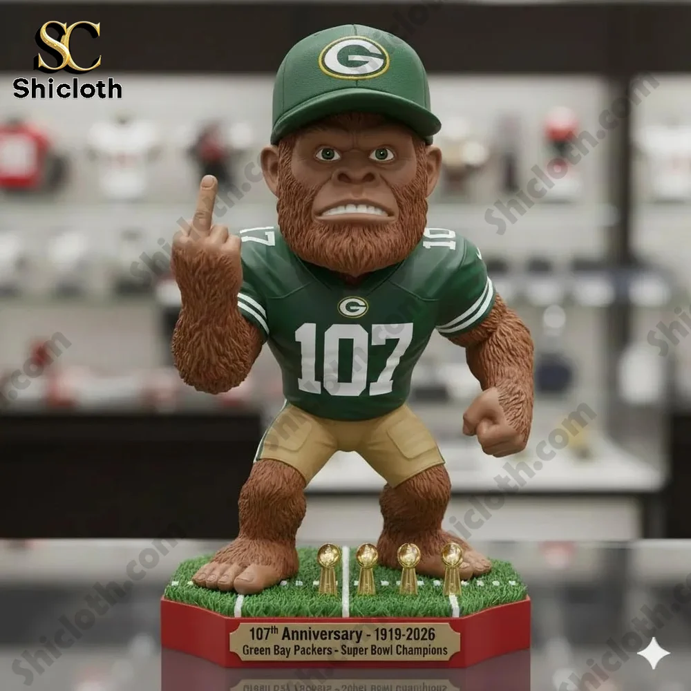 Green Bay Packers anniversary ape mascot statue close up display!