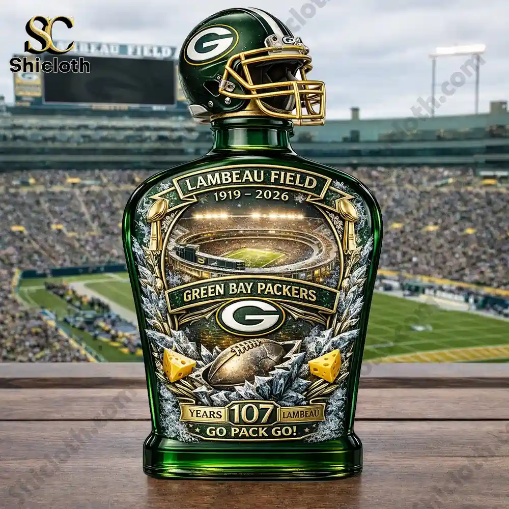 Demogorgon Sculpted Whiskey Glass 198 Green Bay Packers themed collectible bottle at Lambeau Field.