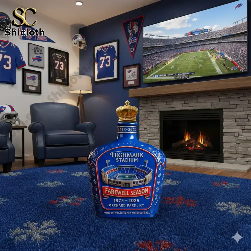 Buffalo Bills farewell season bottle in fan living room!