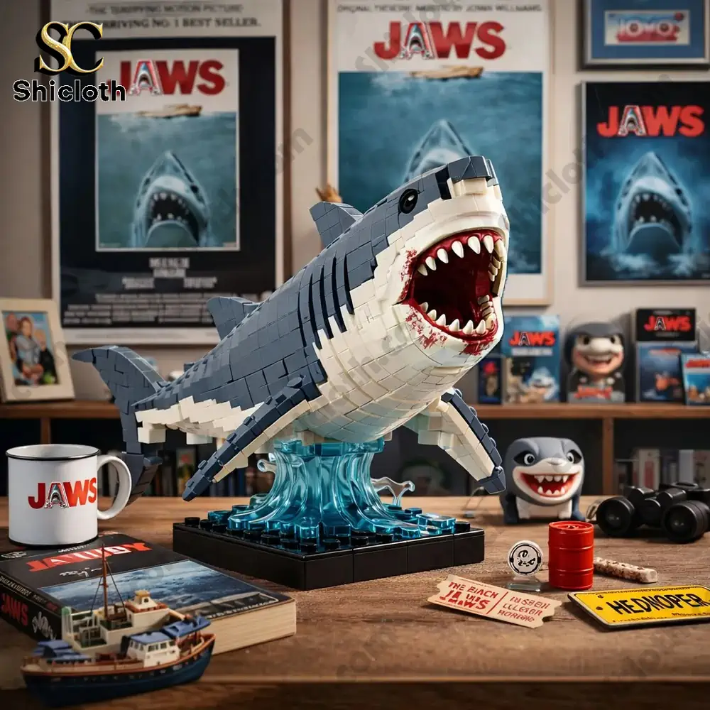 Jaws shark brick display model on collector table!