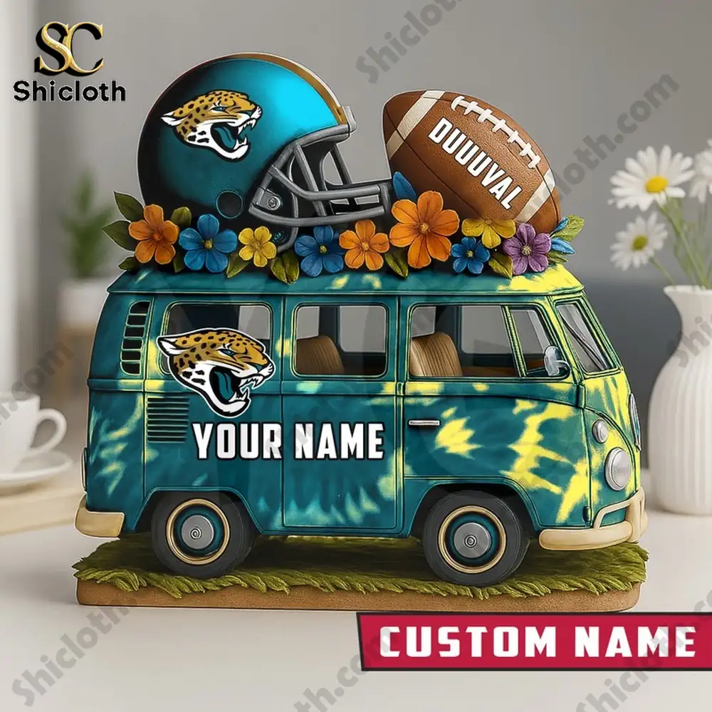 Jacksonville Jaguars themed van plaque with helmet football and custom name!