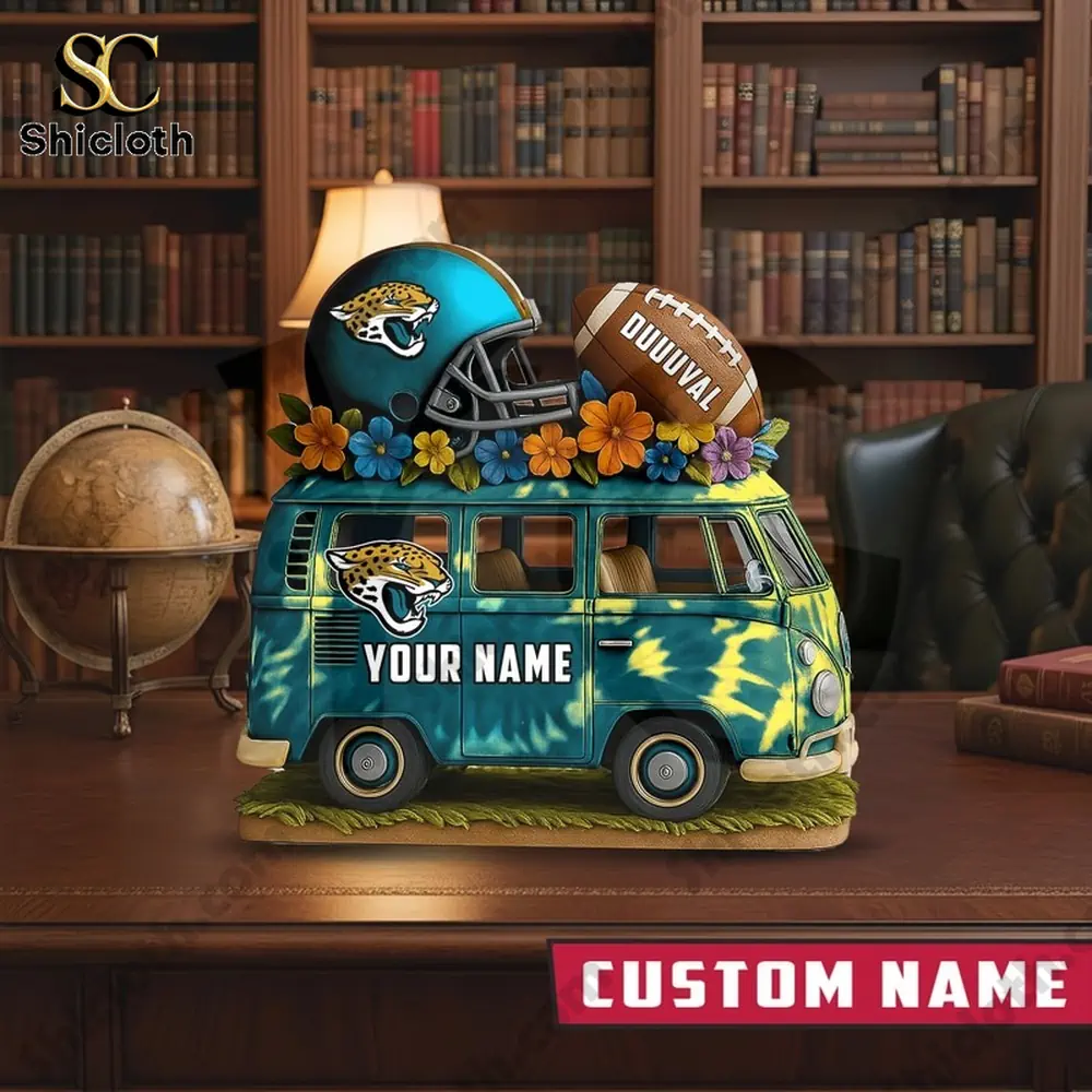 Jacksonville Jaguars van plaque on desk with helmet football and custom name!