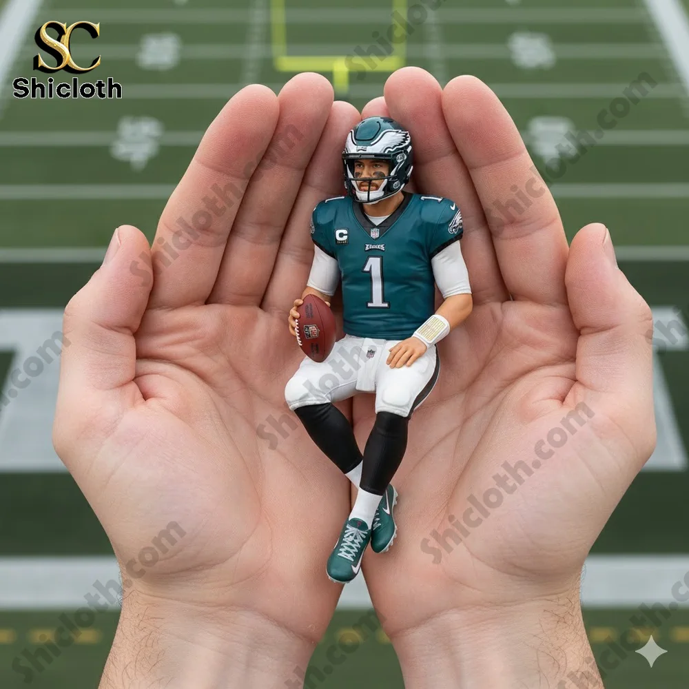 Alternative view of Jalen Hurts Philadelphia Eagles Desk Companion 3D Resin Figurine