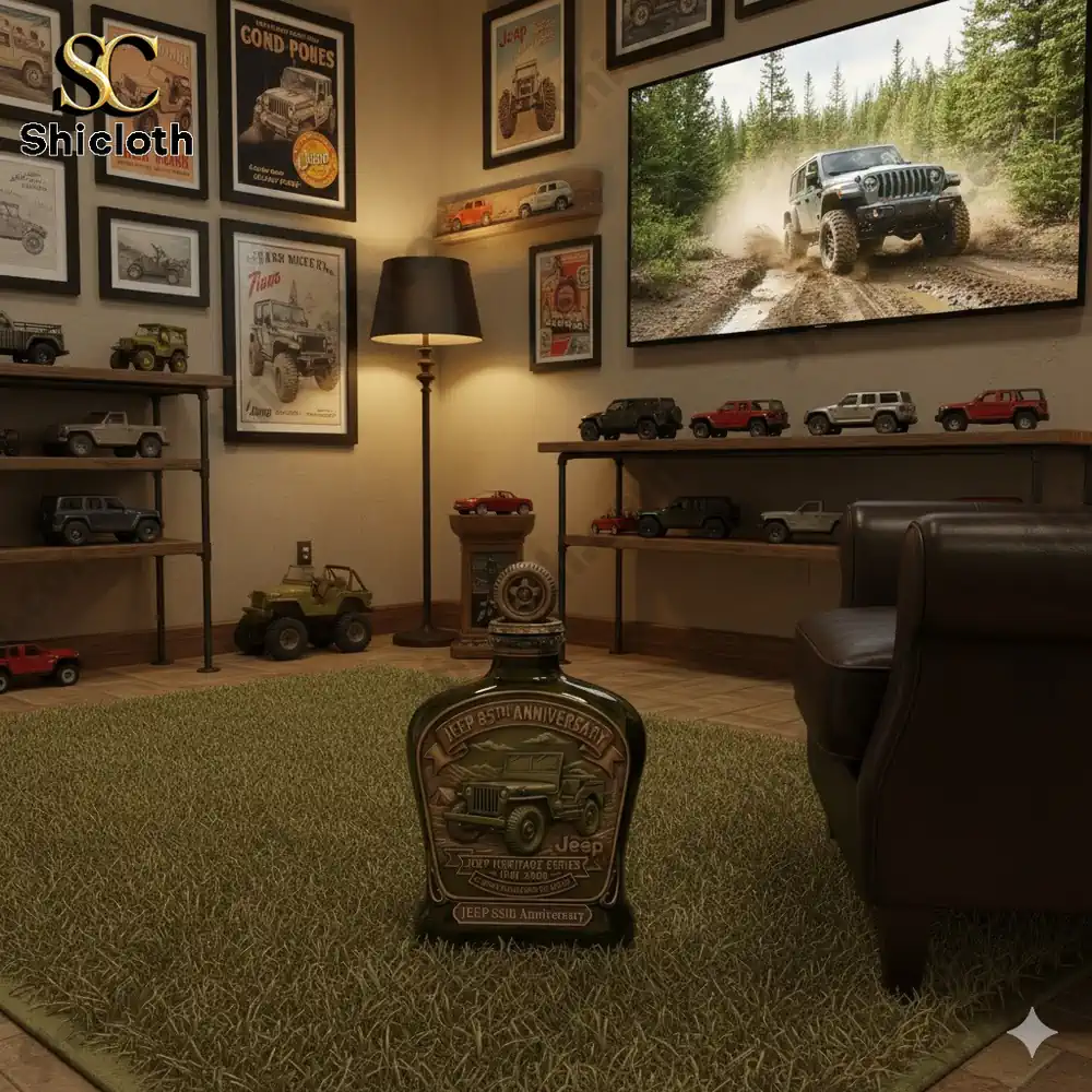 Jeep anniversary heritage bottle in collector display room!