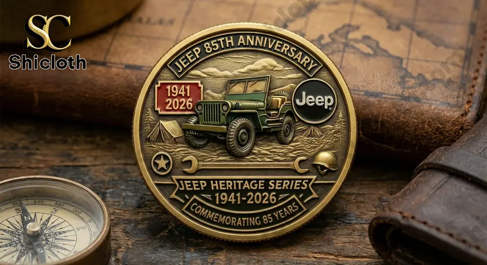 Jeep heritage commemorative coin with vintage military jeep!