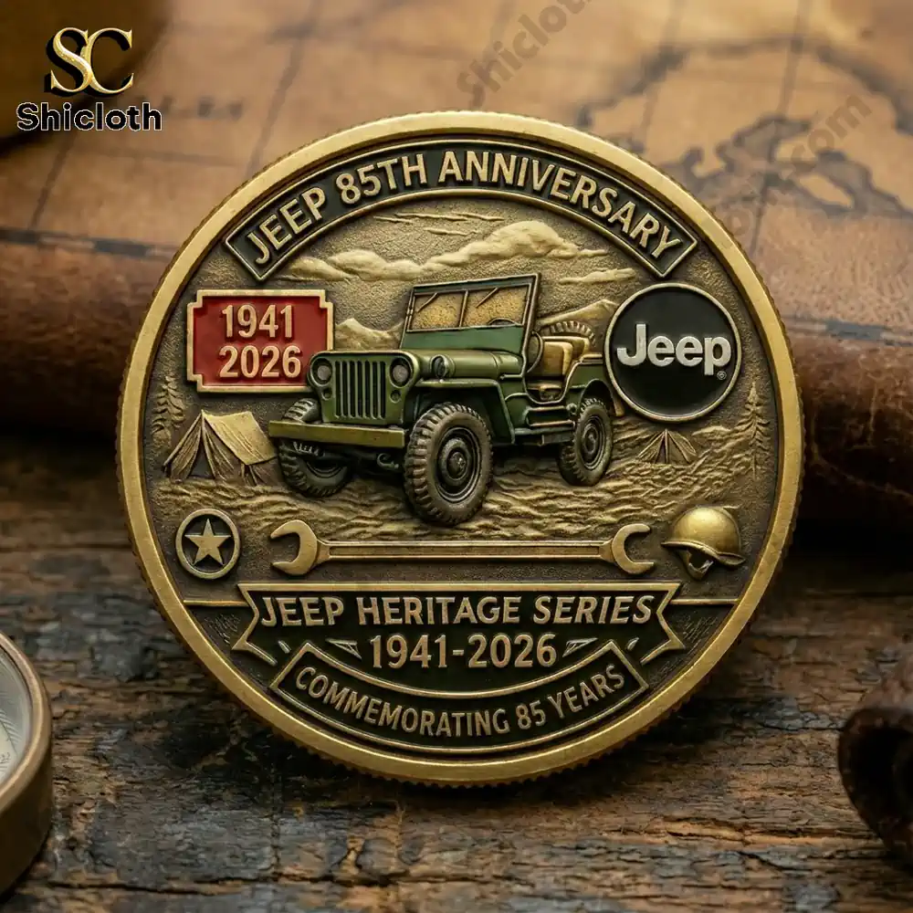 Close view of Jeep heritage commemorative coin design!
