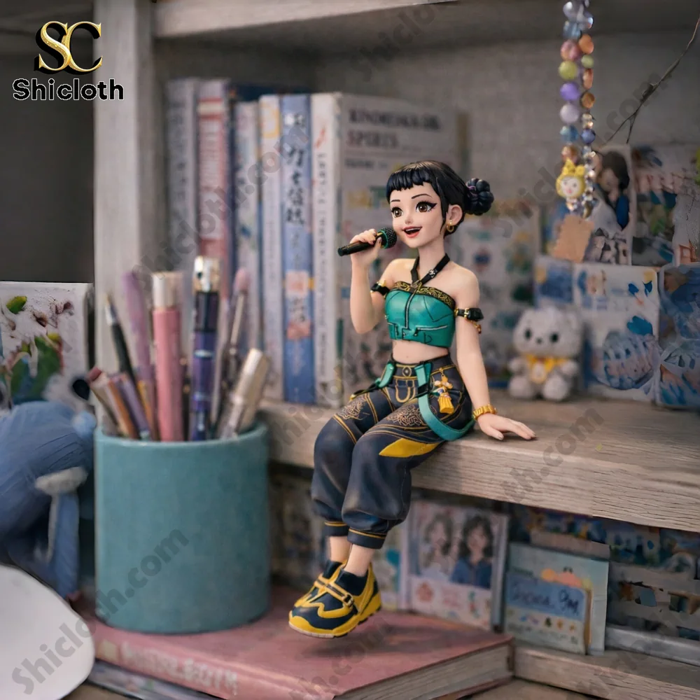 Kpop singer figurine holding microphone on shelf!