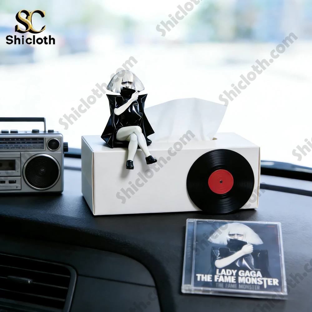 Lady Gaga Desk Companion 3D Resin Figurine 3 Lady Gaga The Fame Monster figure on tissue box with radio and album CD!