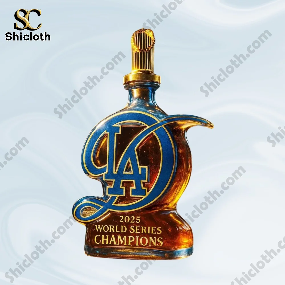 Los Angeles Dodgers championship whiskey bottle isolated on light background!