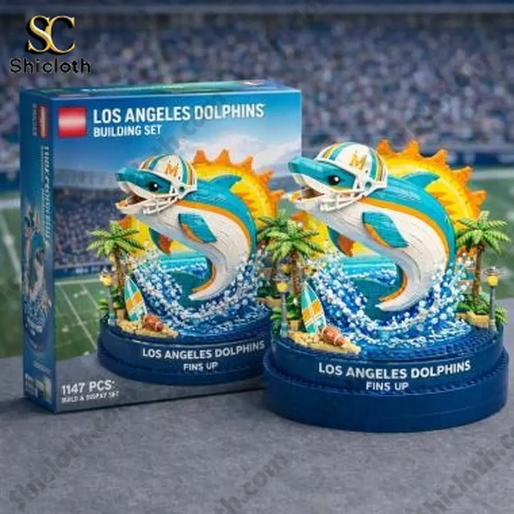 Los Angeles Dolphins brick figure display!