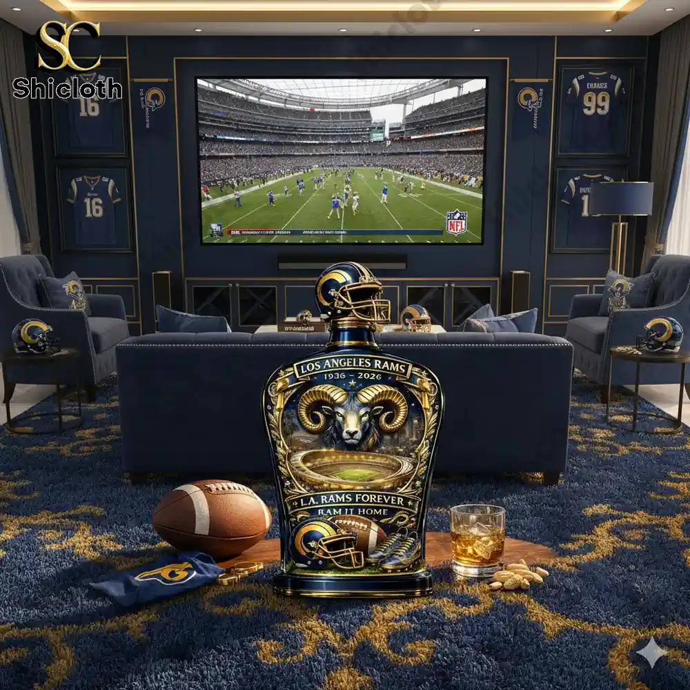 Demogorgon Sculpted Whiskey Glass 106 Los Angeles Rams anniversary whiskey decanter in fan lounge