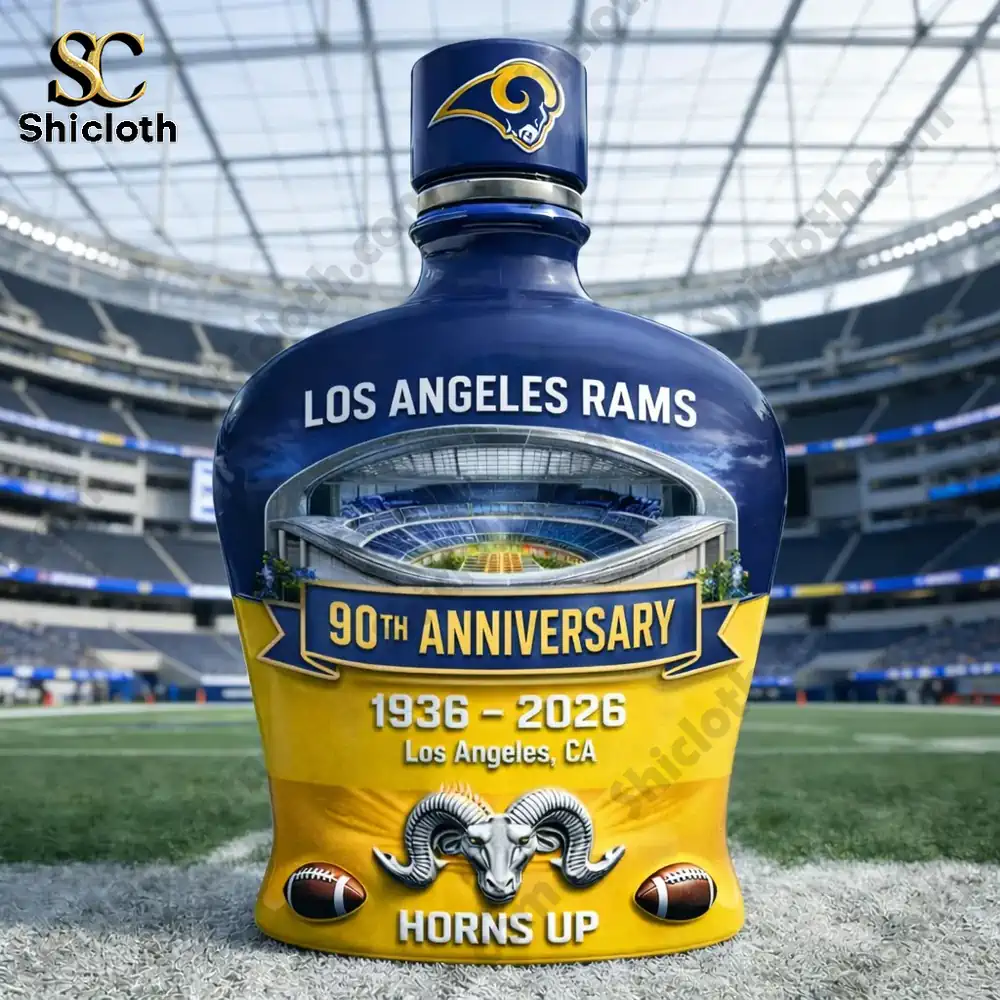 Demogorgon Sculpted Whiskey Glass 192 Los Angeles Rams anniversary bottle on football field!