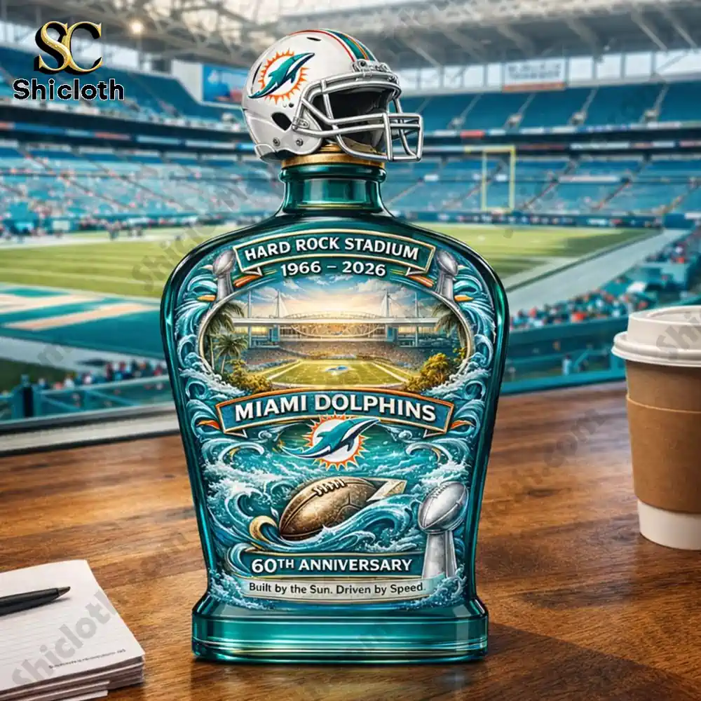 Demogorgon Sculpted Whiskey Glass 148 Miami Dolphins anniversary decorative bottle inside stadium setting!